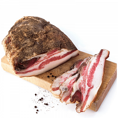 Свиные сыровяленые щёчки «Гуанчале - Guanciale» ~ 100 гр.
